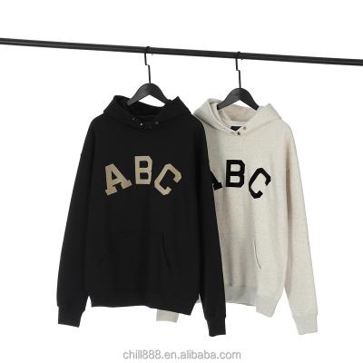 China Viable unisex oversized fleece style jerry sweatshirt plus fear of god hoodie size mens hoodies ABC flock print basics sweatshirts for sale