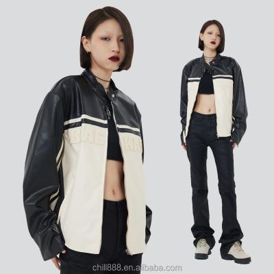 China Letterman Jacket Sleeves Leather Coat Women's Jackets Windproof Packing Windproof Leather Jacket Mens Womens Cardigan Motorcycles Leather Jacket for sale