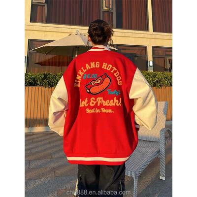 China Retro Vintage Sportswear Baseball Leathers Coats Reversible Oversized Uniform Cardigan For Outdoor Varsity Jacket Men's Women's Jackets 2021 for sale