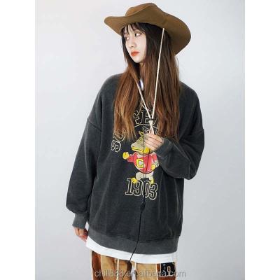 China Saint Unisex Sweatshirts Anti-shrink Heavy Clothing Girl's Vintage Retro Washed Sweaters Plus Size Men Women Knitted Sweater for sale