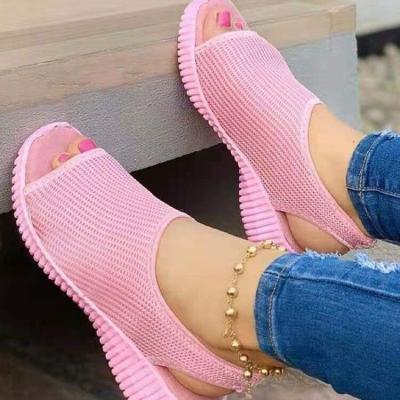 China 2021 New Ladies Mesh Breathable Women's Flat Sandals Breathable Sandals For Women for sale