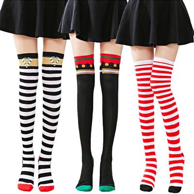 China Wholesale Designer Socks OEM Women's Sexy Striped Kawaii High Socks Student Fun Cosplay Student Girls QUICK DRY Over Knee Stockings for sale