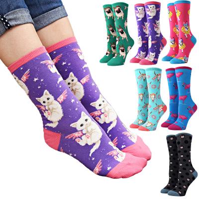 China New QUICK DRY cotton bangs fashion card box men's and women's color wholesale custom-made multi-purpose socks, animal fun Fruit Logo Dress Socks for sale