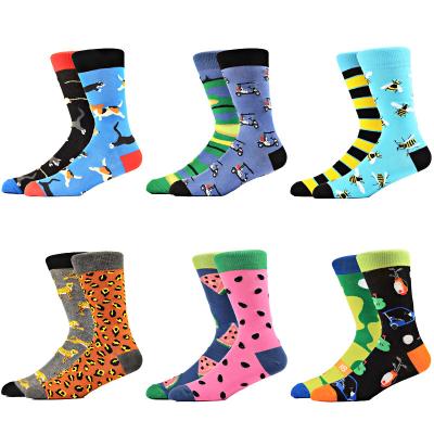 China Wholesale Custom Made High End QUICK DRY Socks Men's Bilateral Printed Colorful Striped Socks OEM Logo Comfortable Breathable Socks Men ab for sale