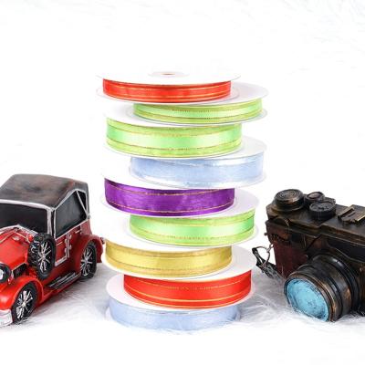 China Factory edged sheer organza ribbon workable for gift decoration ribbons organza ribbon 50 yards per roll for sale