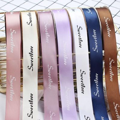 China Factory Wholesale High Tenacity Custom Printed Custom Logo Satin Ribbon Cheap Satin Ribbon Ribbon With Logo for sale