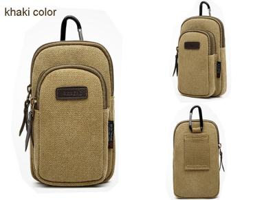 China Male wear belt multi-function vertical hanging canvas Mobile phone bag for sale