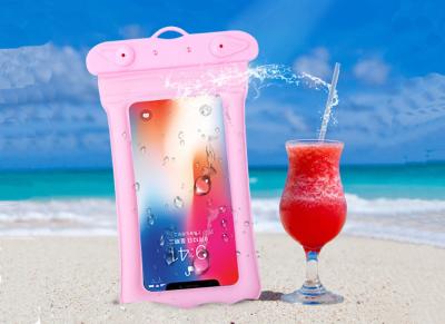 China New air floating mobile phone waterproof swimming inflatable mobile phone bag for sale