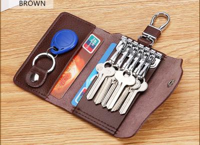 China Cowhide waist key chain household large capacity fashion multi-function car lock key bags for sale