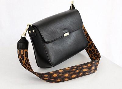 China Fashion retro joker soft PU leather shoulder aslant cross bag leopard-print wide shoulder strap small crossbody bags for sale