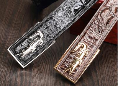 China Dongguan factory supply origin new alligator belt crocodile leather men's belts for sale