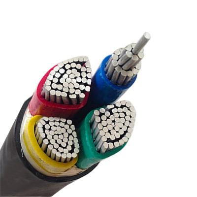 China Environmental Friendly Three Phase Four Core Aluminum Power Cable YJLV22 Square 3+1 Core 16/25/35/50 4 Wire Buried Aerial Cable for sale