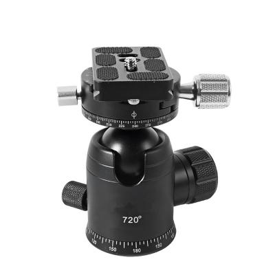 China 720 Degree Dual Aluminum OEM/ODM With Quick Release PU60 Panoramic Tripod Mount Monopod Ball Head for sale