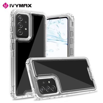 China IVYMAX Shockproof Heavy Duty Anti-drop 3 in 1 Clear Triple Handset Style Phone Case for Samsung A52 4G 5G for sale