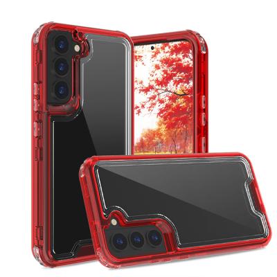 China Shockproof Hybrid 3 in 1 Defender Armor Clear PC+TPU Shockproof Full Body Cover For Samsung S22 Plus for sale