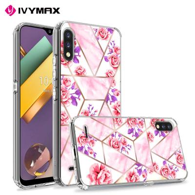 China Stylish Gold Slim Full-Body Design Imd Marble Scratch Resistance IML IML Rose Protective Phone Covers For LG K22 K32 for sale