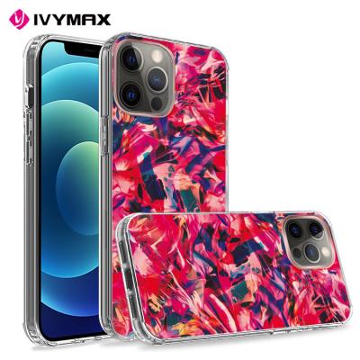 China Fanshion Cushion Clear Marble Bumper Hybrid Scratch Resistant Shockproof Hard Phone Case For iPhone 12 Pro Max for sale