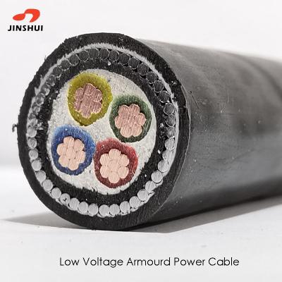 China Power Plant Low Voltage 4 Core 25mm 70mm 95mm 120mm 150mm PVC Armored Underground Power Cable for sale