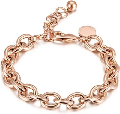 China Uban Restriction FASHIONABLE Chunky Link Bracelet for Women Girls Stainless Steel Adjustable Chain Bracelet for sale