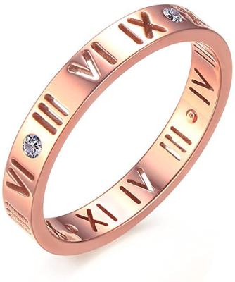 China CLASSIC Stainless Steel CZ Roman Numeral Love Weeding Ring Band for Women Girls, Rose Gold Plated /Silver for sale