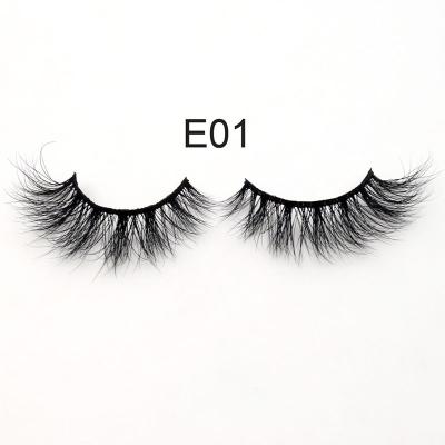 Chine Natural Cilios E01 False Fur Lashes Handmade Winged Eyelash Strip Full Lashes Cruelty Mink Eyelashes Extension Makeup Free à vendre