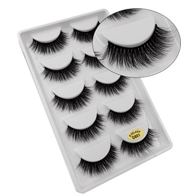 China G601 3d Faux Mink Eyelashes 5D 3d Silk Mink Lashes Handmade Wholesale Silk Mink Lashes for sale