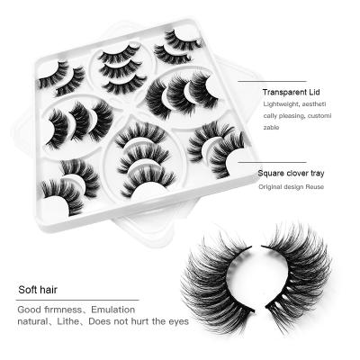 China Real Mink Eyelashes 3D Natural False Eyelashes Handmade 3d Mink Lashes Soft Eyelash of 10pairs 100% for sale