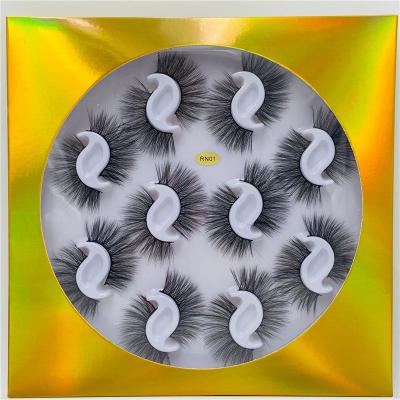 China Handmade 10pairs 3D Mink Lashes Natural False Eyelashes Dramatic Volume Whips Makeup Loose Silk Eyelashes for sale