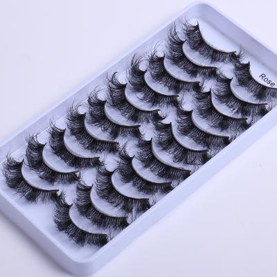 China 10 Pairs Handmade Soft Fluffy Dramatic Artificial Mink Eye Lashes Makeup False Eyelashes Lashes for sale