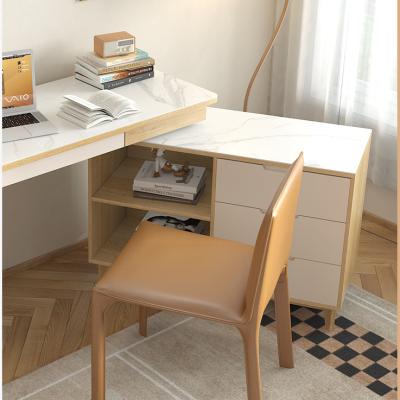 China Foldable White marble big board table Office desk modern boss computer desk for sale