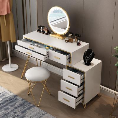 China Adjustable (other) Minimalist Modern Nordic style Luxury Led Light Dressing Table Makeup Vanities Table Dresser Table for sale