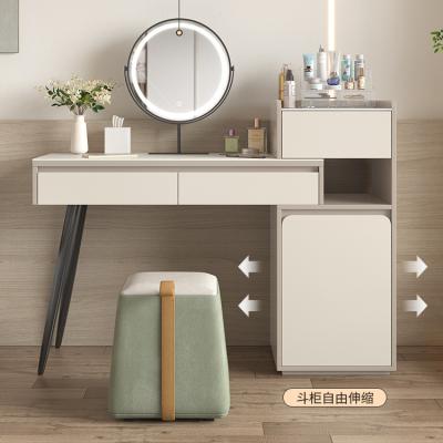 China Adjustable (other) Modern Luxury Nordic style Led Light Dressing Table Makeup Vanities Table Dresser Table for sale