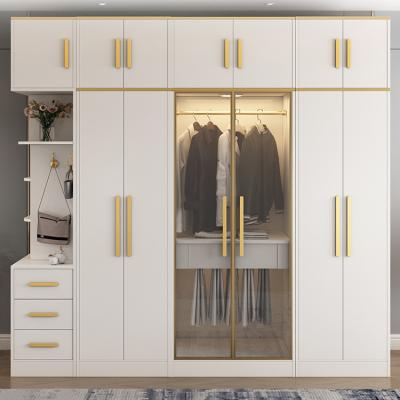 China Adjustable (other) Modern Luxury Bedroom Wardrobe Cabinet space saving bedroom furniture Factory seller wardrobe cabinet Glass door wardrobe for sale