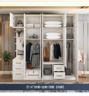 China Adjustable (other) Modern Luxury Bedroom Wardrobe Cabinet space saving bedroom furniture Factory seller wardrobe cabinet Glass door wardrobe for sale