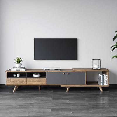 China Adjustable (other) 2023 Hot Selling Wood Modern TV Stand Showcase TV Cabinet for Living Room for sale