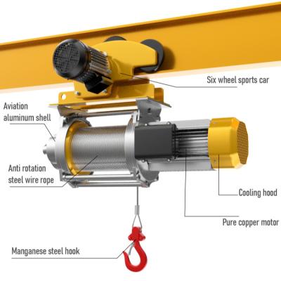 China Durable multi-function small electric hoist pulley 220V 1 ton-1.5ton one-piece garment hoist electric hoist for sale