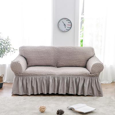 China 120-170cm Modern Color Elastic Stretch Fabric Sofa Protector With Skirt Solid Fitted Stretchable Sofa Covers For Living Room for sale