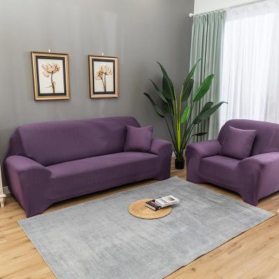 China Modern Hot Sales Sofa Cover Solid Color Elastic Stretch Fabric Fitted Stretchable Sofa Protector For Living Room for sale