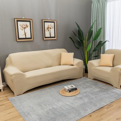 China Modern Elastic Sofa Cover Solid Color Stretch Fabric Fitted Stretchable Sofa Protector For Living Room for sale