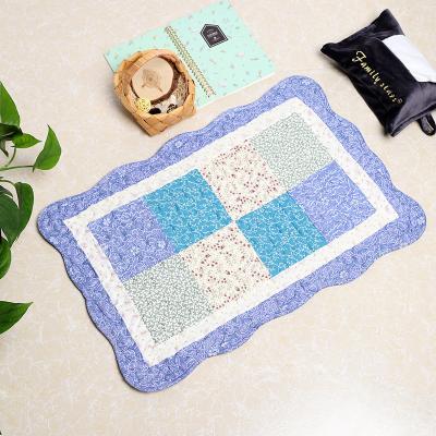 China 40x60cm Washable 100% Cotton Slips Non Printing Patchwork Door Floor Mat For Home Living Room for sale