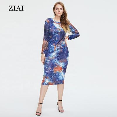 China Wholesale high quality women's sexy digital printing one-shoulder comfortable hip anti-static anti-static plus size dress for sale