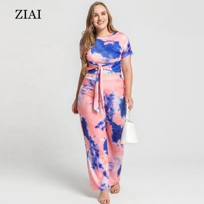 China New Product QUICK DRY Plus Wholesale QUICK DRY Long Dye Tight Fit Tie Dye Women Waist Pant Suit Two Piece Vest for sale