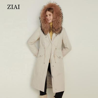 China Waterproof waterproof design sense of overcoming the new autumn and winter raccoon fur coat jacket female detachable anorak for sale