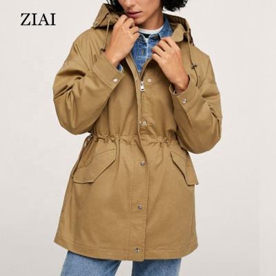 China New Cotton Anorak Parka Mid Length Hooded Fashion Hooded Windproof Warm Windproof Anorak Coat Anorak Coat Ditch Spring Design Anorak for sale