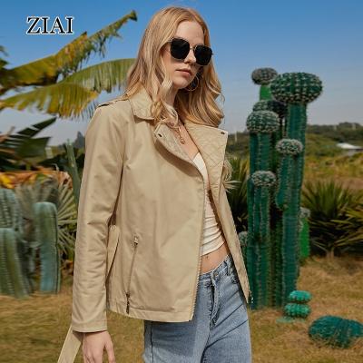 China Wholesale Anti Wrinkle Drop Lapel Shorts Jacket With Cotton Zipper Belt Fashion Casual Coat Outdoor Warm Jacket for sale