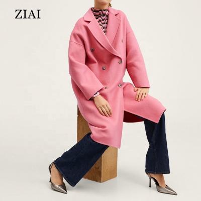 China New Design Mid-tube Sense Lapel Spring Breathable Coat Wholesale Breathable High-end Women's Handsome Woolen Coat for sale