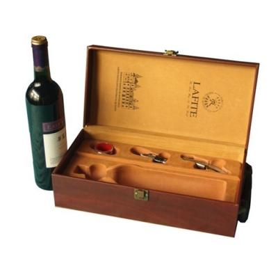 China Customized Wooden, cardboard Wine Bottle Packaging Gift Boxes with Ribbon for sale for sale