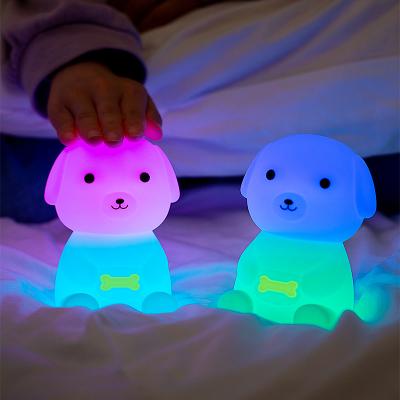 China Modern Animal Dog Night Lamp Children's Decorative Lamp Children's Favorite Friendship Atmosphere Night Light Silicone LED Animal Lamp for sale