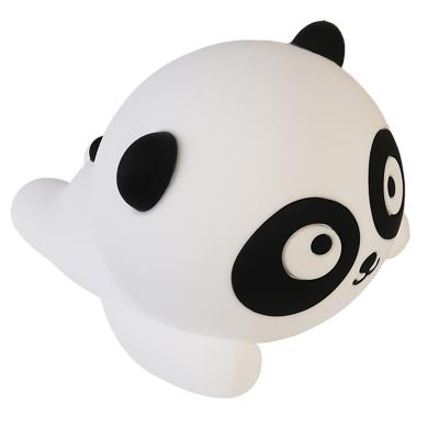 China Modern Room Decoration Soft Silicone Panda Night Light Children Animal Cartoon USB Bed Light Lamp Led Cute Night Lamp for sale