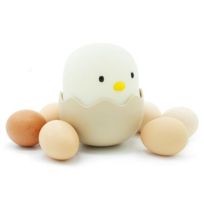 China Modern Cartoon Mini Tumbler Cute Lamp Design Recharging Rheostat Factory Price Eggshell Chicken Silicone Night Light Baby Sleep Light for sale